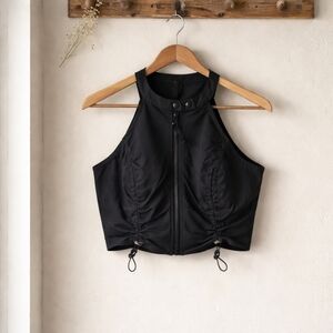 RtA Black Zip-Up Crop Top
